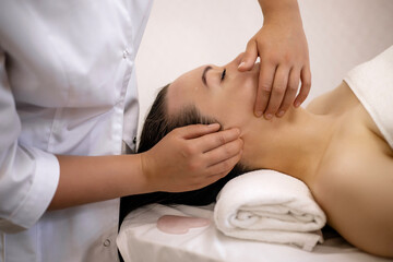 Buccal Massage Technique Performed by Professional Therapist – Natural Facial Sculpting and Anti-Aging Procedure at Spa