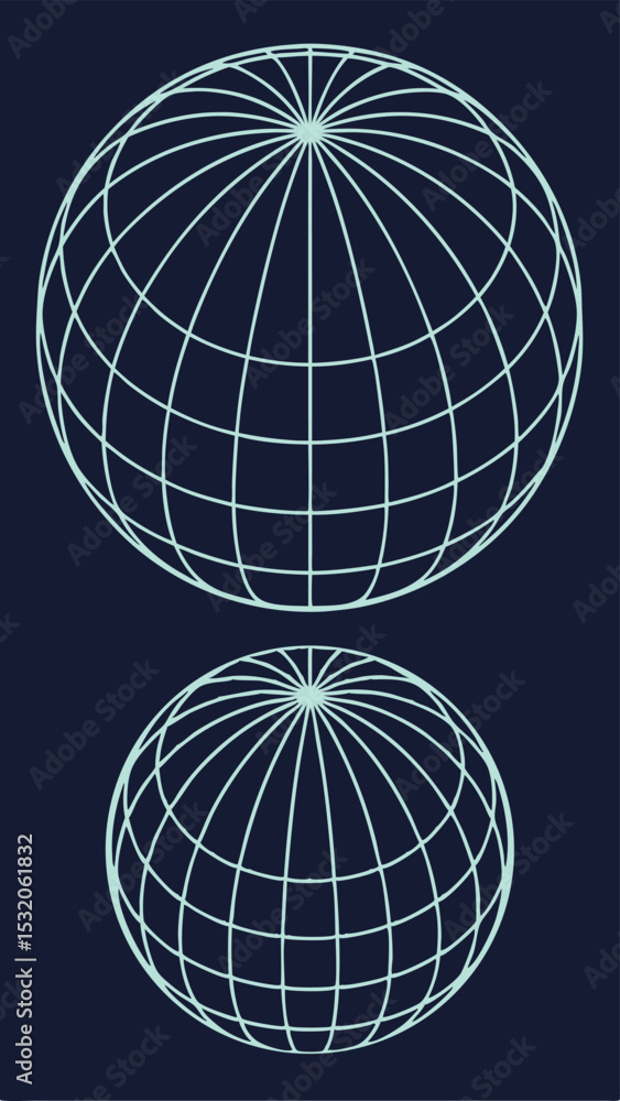 Poster elegant wireframe spheres glowing with a futuristic 3d effect on a dark backdrop