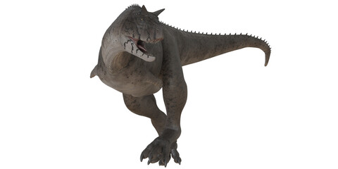 Dinosaur in mid-roar with fierce expression.