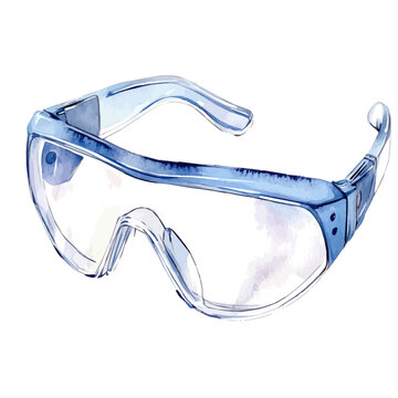 Safety Glasses, watercolor painting vector, isolated on a white background.