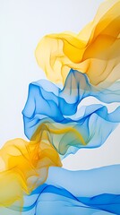 Digital technology blue and yellow gradient lines flow abstract illustration poster background