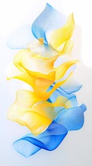 Digital technology blue and yellow gradient lines flow abstract illustration poster background