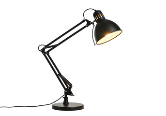 Isolated Black Desk Lamp with Adjustable Arm