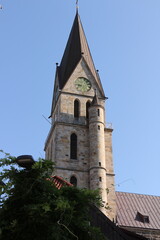 Fototapeta premium Historische Kirche im Zentrum von Castrop-Rauxel im Ruhrgebiet