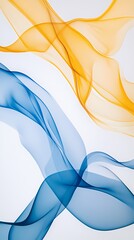 Digital technology blue and yellow gradient lines flow abstract illustration poster background