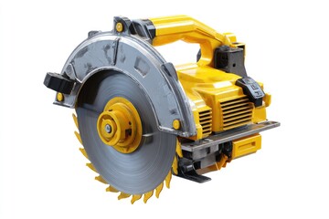 Fototapeta premium Yellow and gray circular saw, isolated