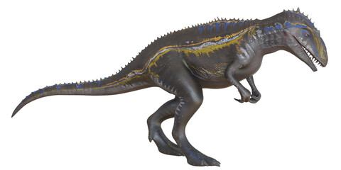 Lifelike dinosaur model with intricate details.
