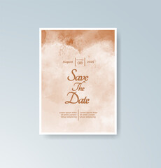 Wedding invitation with abstract watercolor background