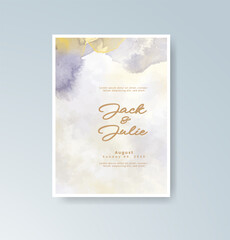 Wedding invitation with abstract watercolor background