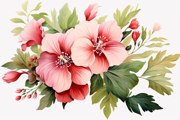Obraz premium Watercolor Flowers Bouquets, illustration background