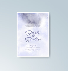 Wedding invitation with abstract watercolor background