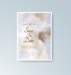 Wedding invitation with abstract watercolor background