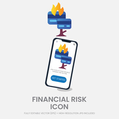 Financial Risk Icon – Alert and Loss Symbol