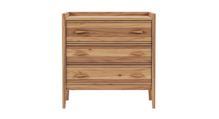 Isolated Natural Wood Dresser with Three Drawers