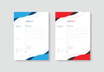 Letterhead Template with various colors