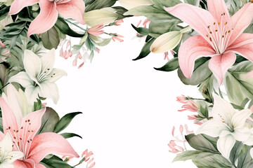 Obraz premium Watercolor Flowers Bouquets, illustration background