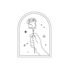 Hand Holding Rose Window