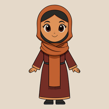 Pashtun Honor Female T-Pose Character
