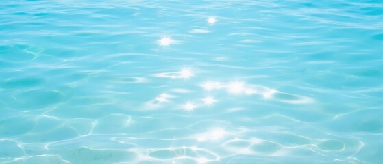 Clear Turquoise Water with Sunlight Reflections