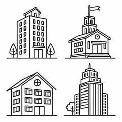 Fototapeta premium Collection of business teamwork icons. architecture, billing, apartment, city, house, office, construction.