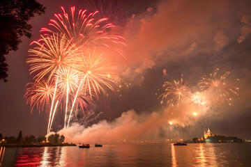 fireworks over the river