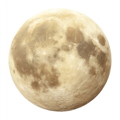 Full moon, pale yellow-tan hue, craters visible