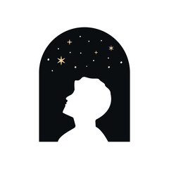 Silhouette in Night Sky