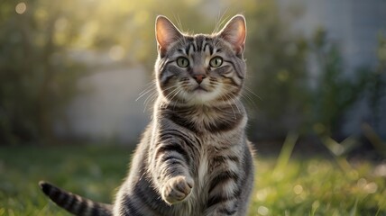 Obraz premium Cute Cat, Pet Photography, Outdoor Feline