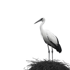Fototapeta premium Stork isolated on transparent background.