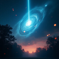 night sky with stars and moon