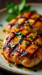 Grilled chicken breast, healthy marinade, juicy texture, low-carb, nutritious