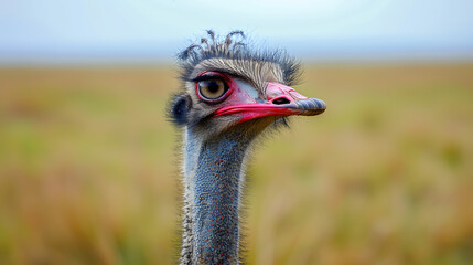 beautiful ostrich closeup