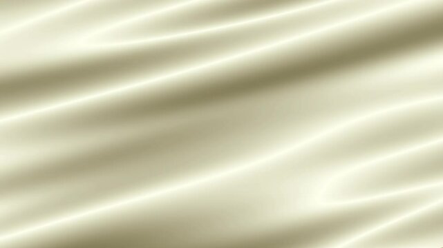 Cream Blank Waving And Animated Cloth Flag Texture Blue Background Loopable Stock Video. Satin Fabric Animation