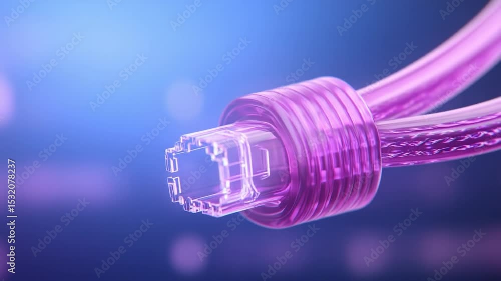 Aufkleber Network Cable Close-Up: A detailed view of a network cable, featuring a luminescent glow of technology and communication. This image would be perfect for projects relating to technology or data. 