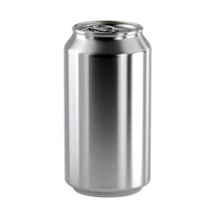 Blank aluminum soda can mockup isolated on white