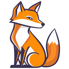 Obraz premium fox, animal, vector, transparent background, creature, cute, mammal, icon, nature, wildlife, wild, isolated