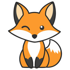 Obraz premium fox, animal, vector, transparent background, creature, cute, mammal, icon, nature, wildlife, wild, isolated