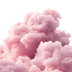 Soft Pink Clouds Cumulus Shapes on isolated transparent cutout PNG Background