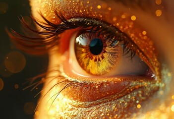 Gold Powder Eye Art Close up