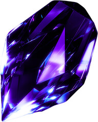 Mystical Glowing Amethyst Crystals Set on Black Background