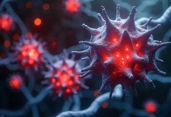 Close up of Virus Structure Art