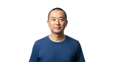 Isolated Portrait of Asian Man