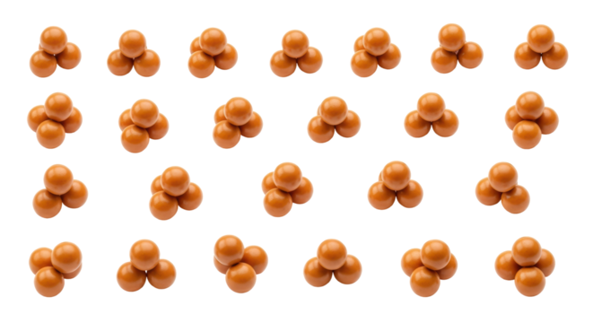Isolated Arrangement of Multiple Clusters of Brown Spheres