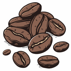 coffee beans on white background