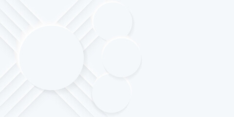 minimalist white background with neumorphic circle. vector dynamic shapes