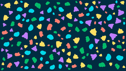 SEAMLESS HAND DRAWN DOODLE BLOB SHAPES PATTERN TEXTURE COLORFUL TEMPLATE ABSTRACT BACKGROUND TRENDY DESIGN VECTOR