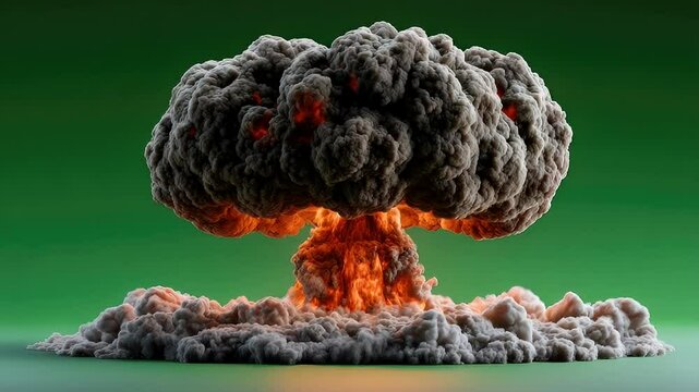 Atomic explosion graphic illustration