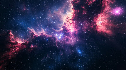 Celestial Nebula Cosmic Dust and Star Clusters in Vibrant Hues