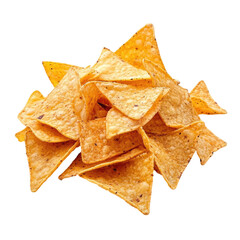 Tortilla chips on isolated transparent cutout PNG Background