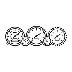 Car dashboard odometer simple vector outline illustration